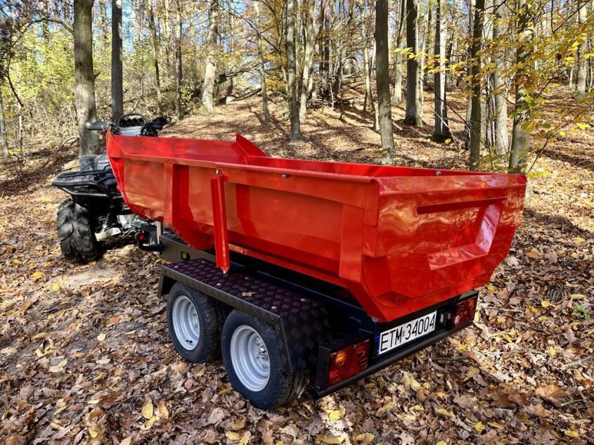 Przyczepka Wywrotka Hydrauliczna Skorupowa do quada, samochodu Rejestracja