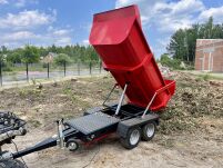 przyczepa budowlana, przyczepka samochodowa,  wywrotka hydrauliczna , uniwersalna przyczepa , przyczepka komunalna, leśna,  construction trailer, car trailer, hydraulic dump truck , universal trailer , municipal trailer, forestry trailer, Bauanhänger, PKW-Anhänger, hydraulischer Kippanhänger, Mehrzweckanhänger, Kommunalanhänger, Forstanhänger