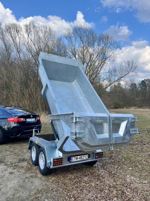 Przyczepka Wywrotka Hydrauliczna Skorupowa do samochodu Rejestracja DMC 3500 KG Ocynk ogniowy